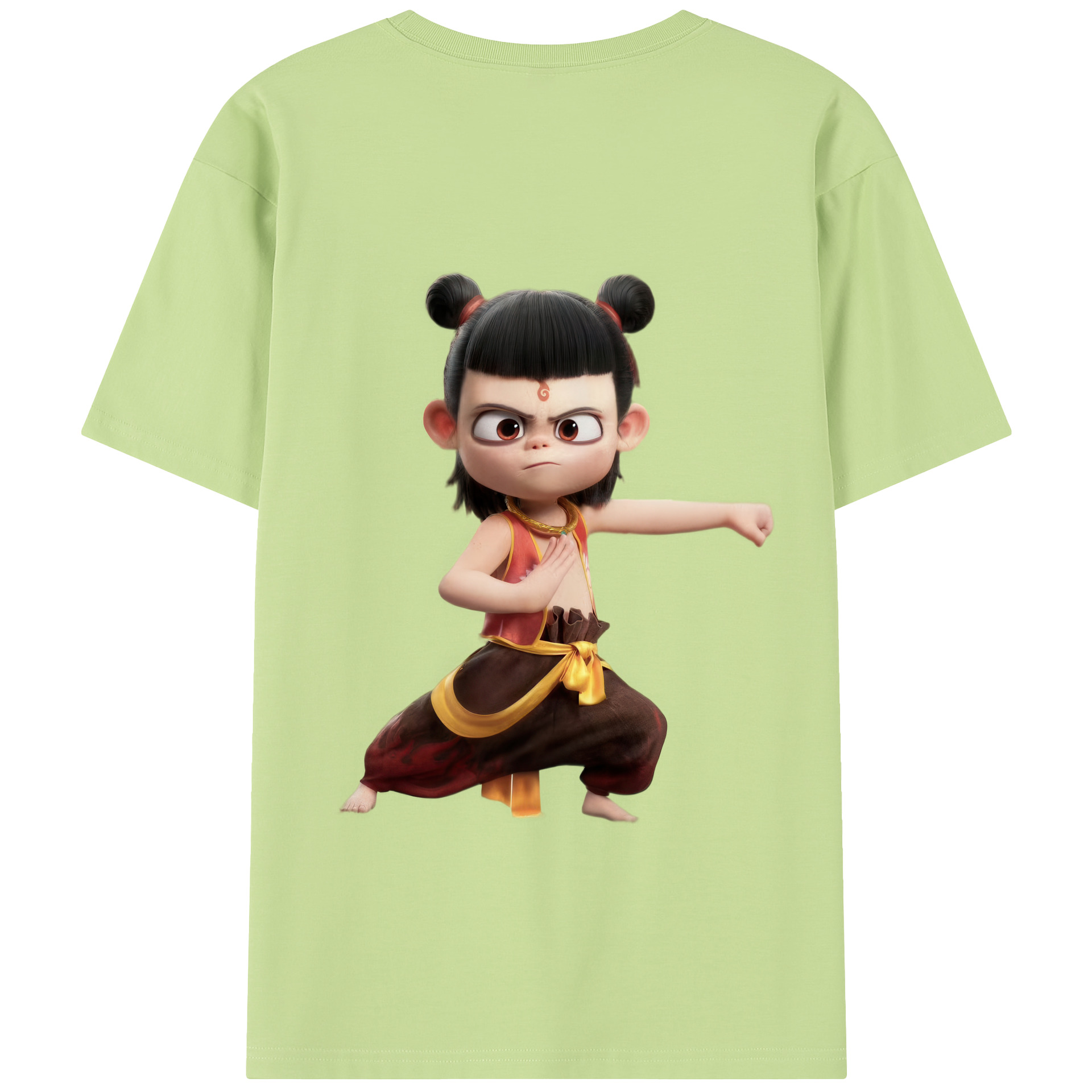 （画像用） Ne Zha 2 ナタ 魔童の大暴れ 綿100％半袖Tシャツ（背面プリント）
